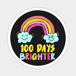 100Th Day Of School Teacher 100 Days Brighter Rainbow Magnet
